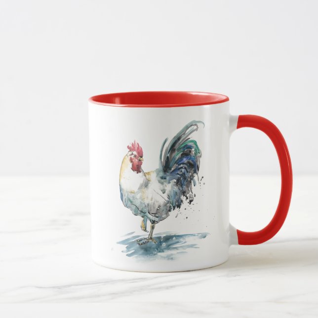 Mug Splash de coq - Aquarelle (Droite)