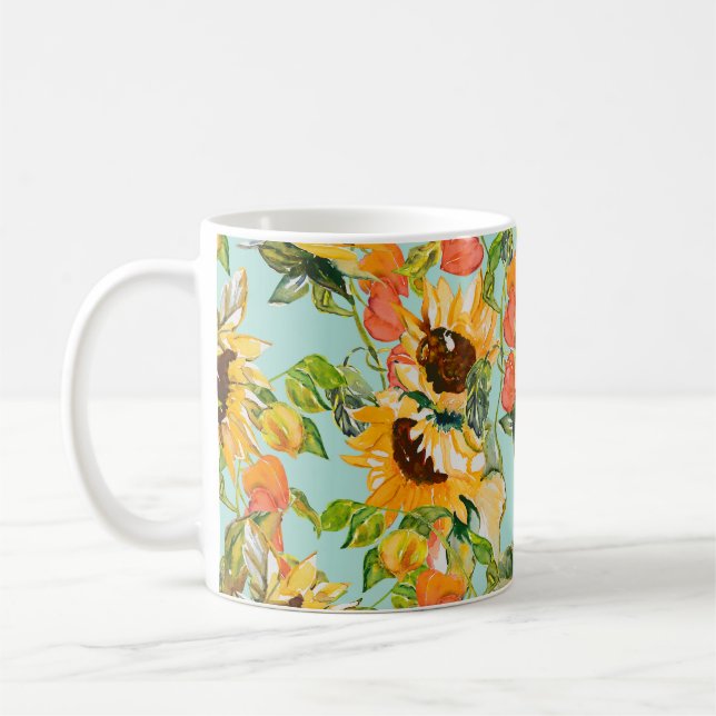 Mug Splendor d'automne : Motif de la nature sans coutu (Gauche)