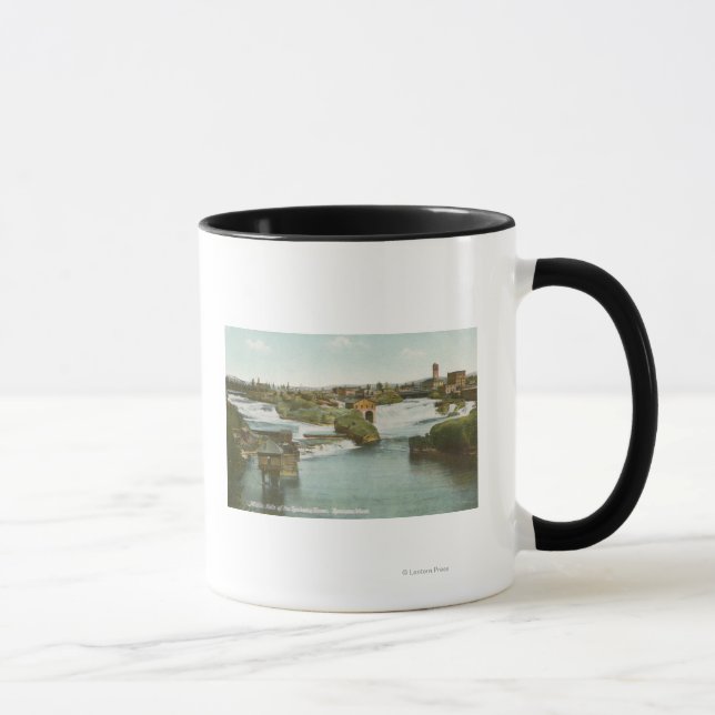 Mug Spokane, WA - Vue de Middle Falls & River (Droite)