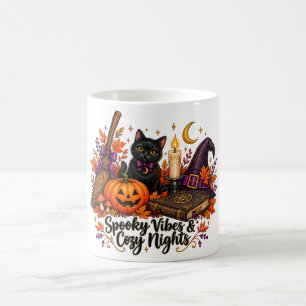 Mug Spooky Vibes Cozy Nights Halloween Witch Cat