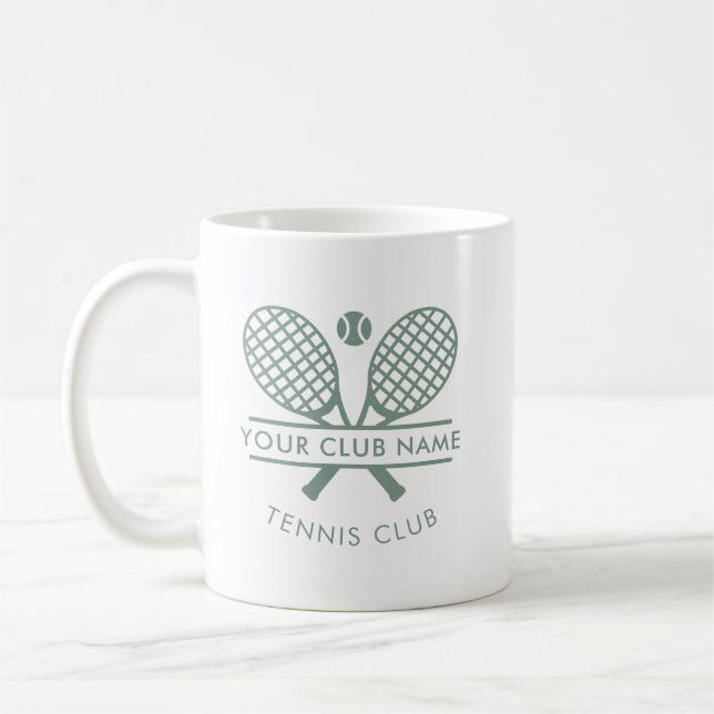 Mug Sport Country Club Name Tennis Rackets Icon Custom (Gauche)