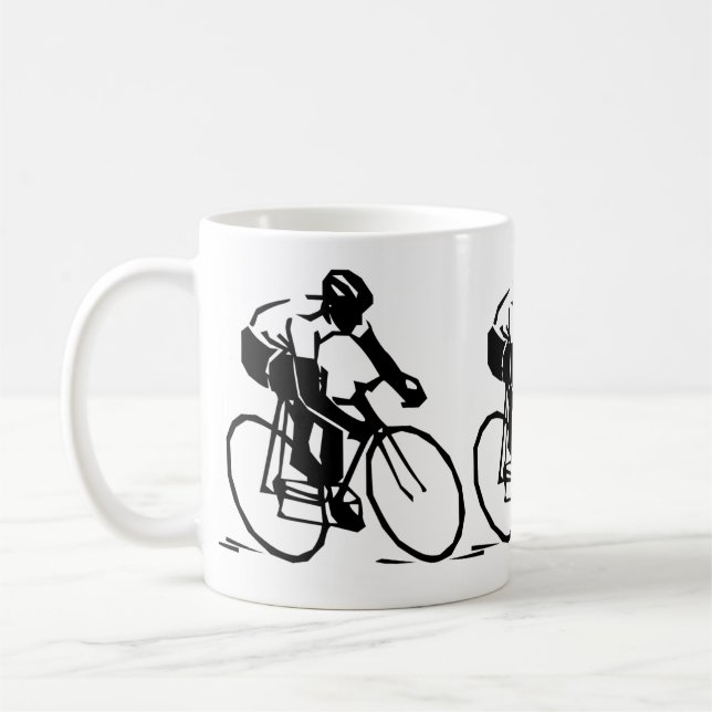 Mug Sports de silhouette de noir de coureur de vélo de (Gauche)