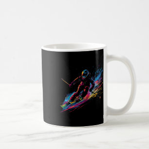 Mug Sports d'hiver Alpin Peinture Éclaboussure Skieur