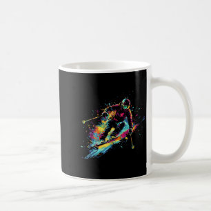 Mug Sports d'hiver peinture alpine éclaboussure skieur