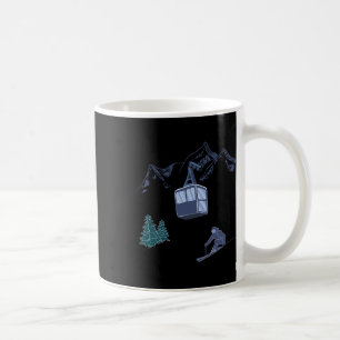 Mug Sports d'hiver Ski Scène de neige Station de ski v