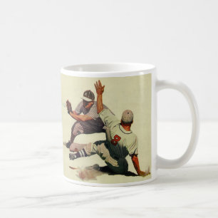 Mug Sports vintages Baseball, Joueur glissant à la mai