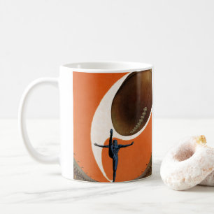 Mug Sports vintages, footballeur qui frappe le ballon