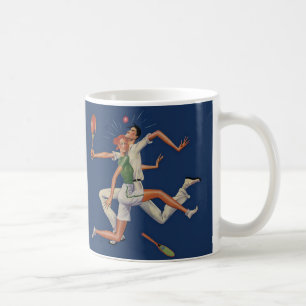 Mug Sports vintages, joueurs de tennis s'écrasent avec