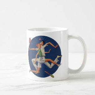 Mug Sports vintages, joueurs de tennis s'écrasent avec