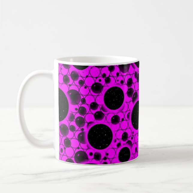 Mug Spots de bulles spatiales - rose (Gauche)
