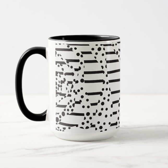 Mug Spots et bandes 2 en noir et blanc (Gauche)
