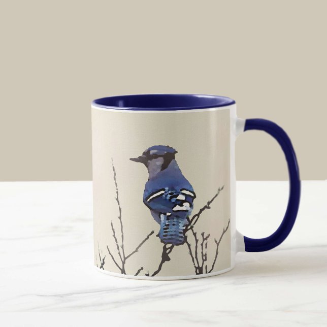 Mug Spring Blue Jay Fine Art pour les amateurs d'oisea (Créateur téléchargé)