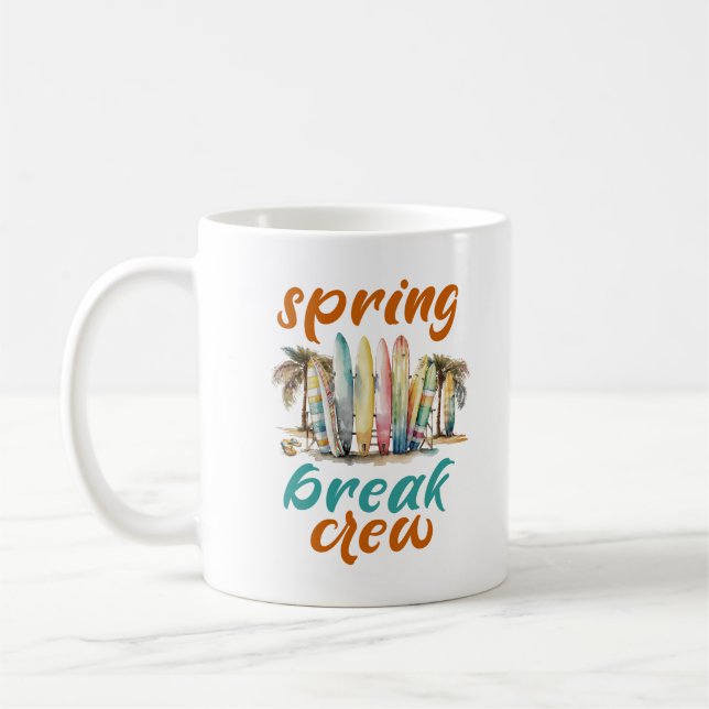Mug Spring Break Crew Beach Vibes Squad Famille 2025 (Gauche)