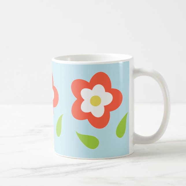 Mug Spring Bubble Flowers (on Blue)  (Droite)