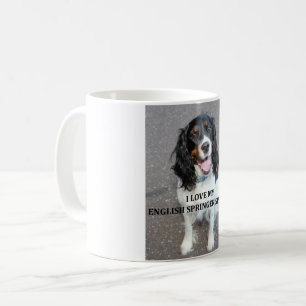 Mug springer anglais spaniel noir blanc brun amour ave
