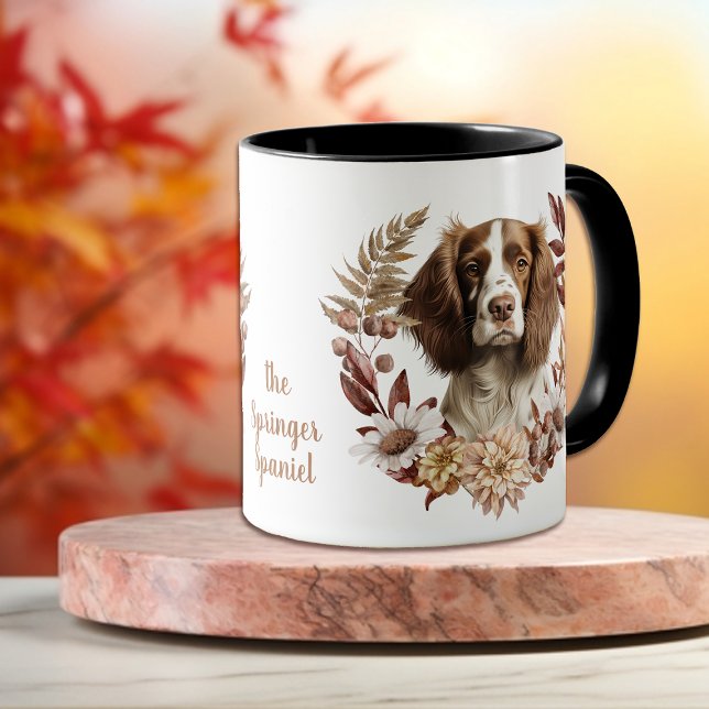 Mug Springer Spaniel Automne Wreath (Créateur téléchargé)