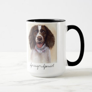 Mug Springer spaniel peint dans la couleur pour