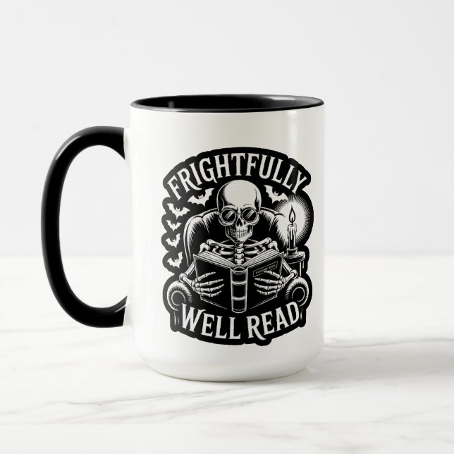 Mug Squelette à la bougie terriblement bien lu (Gauche)