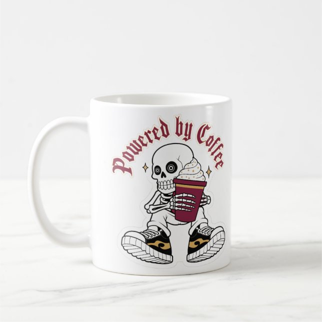 Mug Squelette Accro au Café (Gauche)