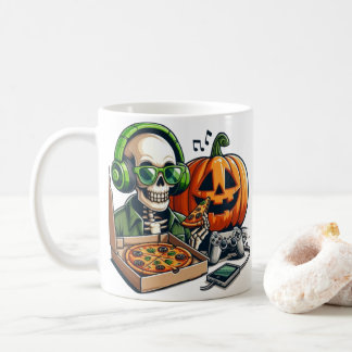 Mug Squelette amateur de pizza : Jeux, surcharge de fr