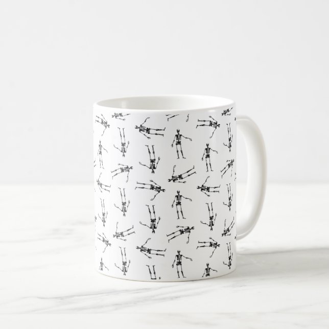 Mug Squelette antique Art PERSONNALISÉ COULEUR ARRIÈRE (Devant droit)