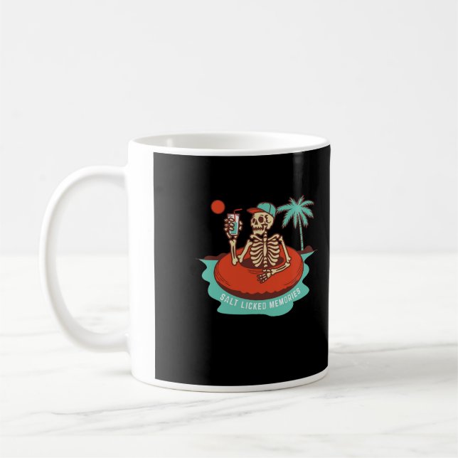 Mug Squelette appréciant une bière fraîche sur un  (Gauche)