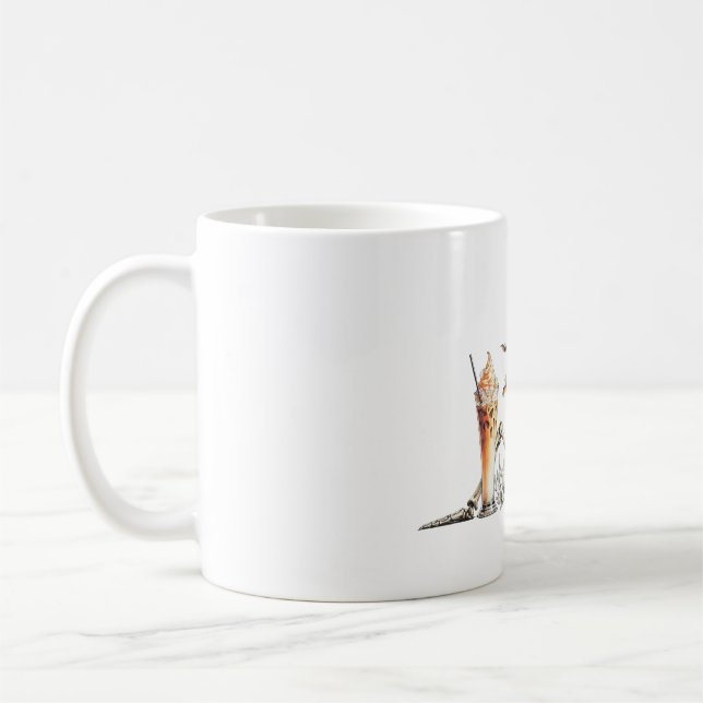 Mug Squelette avec citrouille et boire. Halloween. (Gauche)