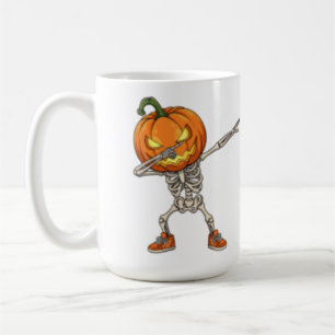 Mug Squelette avec tête Citrouille Dab Dance Halloween