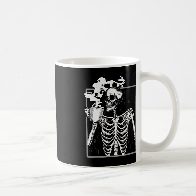 Mug Squelette Boire Café Drôle Crâne Hommes Femmes Hal (Droite)