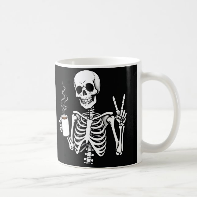Mug squelette buvant du café (Droite)