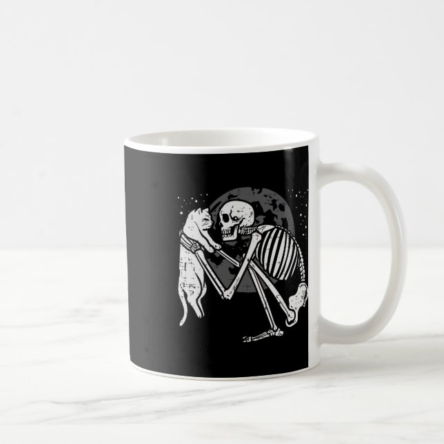 Mug Squelette Chat Crâne Kitty Cute Goth Halloween Men (Droite)