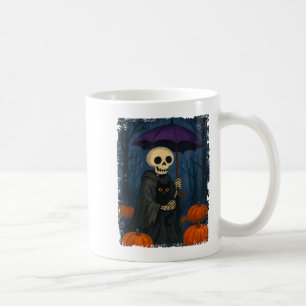 Mug Squelette Chat noir Violet Parapluie Citrouille Ha