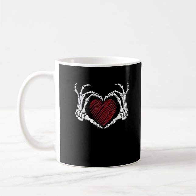Mug Squelette Coeur main signe costume tendance Hallow (Gauche)