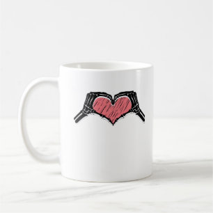 Mug Squelette Coeur main signe Valentines Jour Classiq