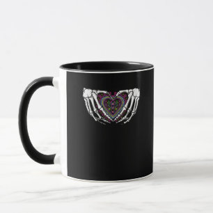 Mug Squelette Coeur Mains Muertos Mexicain Jour De La