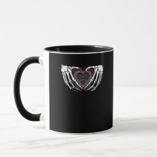 Mug Squelette Coeur Mains Muertos Mexicain Jour De La