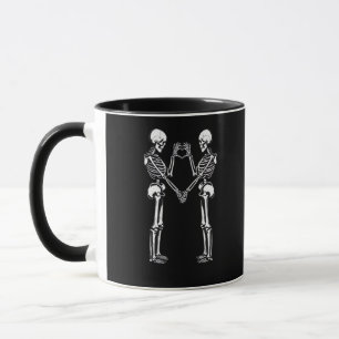 Mug Squelette Coeur Mains signe Halloween Costume Clas