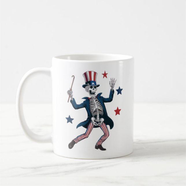 Mug Squelette dansant du 4 juillet (Gauche)