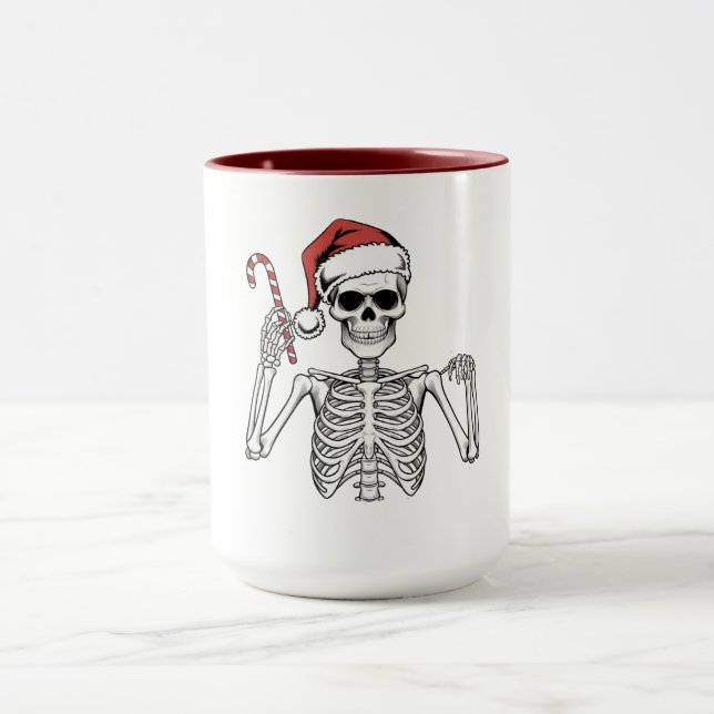 Mug Squelette de bonbons de Noël (Centre)