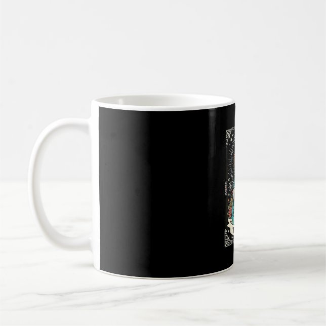 Mug Squelette de Dame aux Chats Tarot Floral Gothique (Gauche)