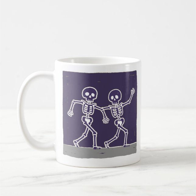 Mug Squelette de danse drôle Bone to Be Wild Halloween (Gauche)
