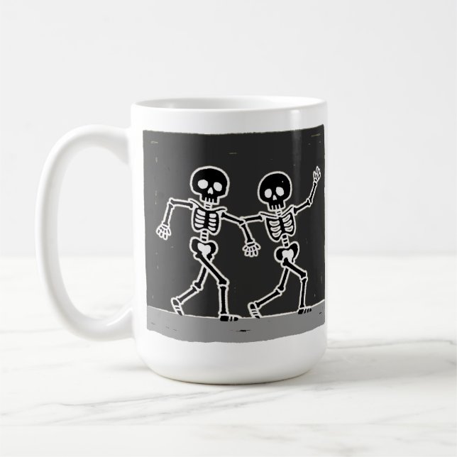 Mug Squelette de danse drôle Bone to Be Wild Halloween (Gauche)