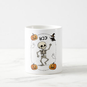 Mug Squelette de danse vintage Halloween Boo