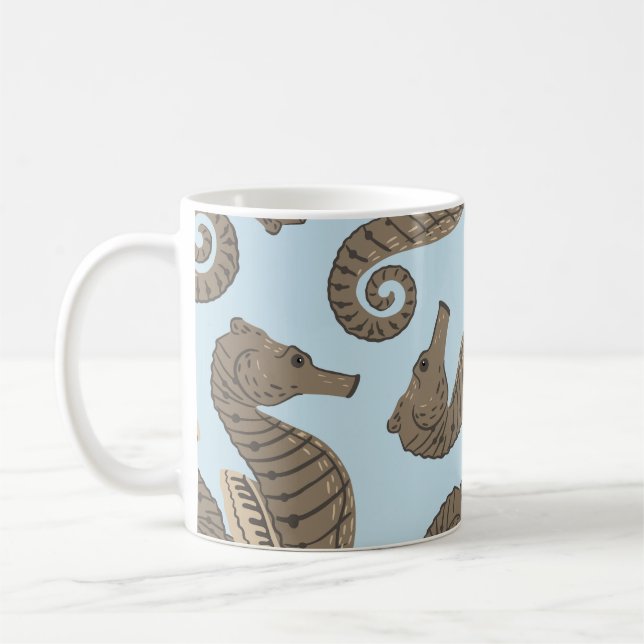Mug Squelette de dinosaure, motif sans soudure grunge. (Gauche)