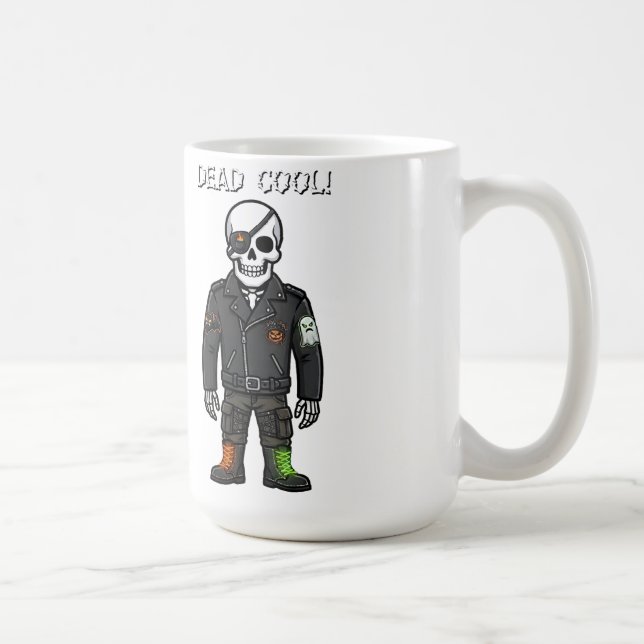 Mug Squelette de motard super cool | Halloween (Droite)