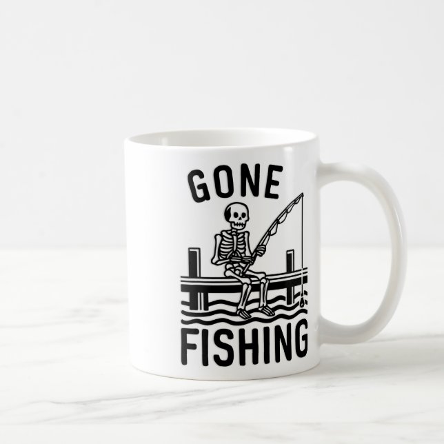 Mug Squelette de pêche parti drôle d'Halloween pêche 1 (Droite)
