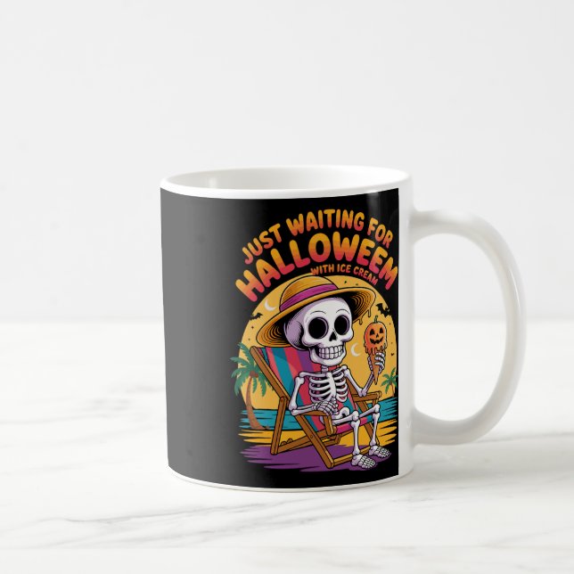 Mug Squelette De Plage Avec Crème De Glace Halloween C (Droite)