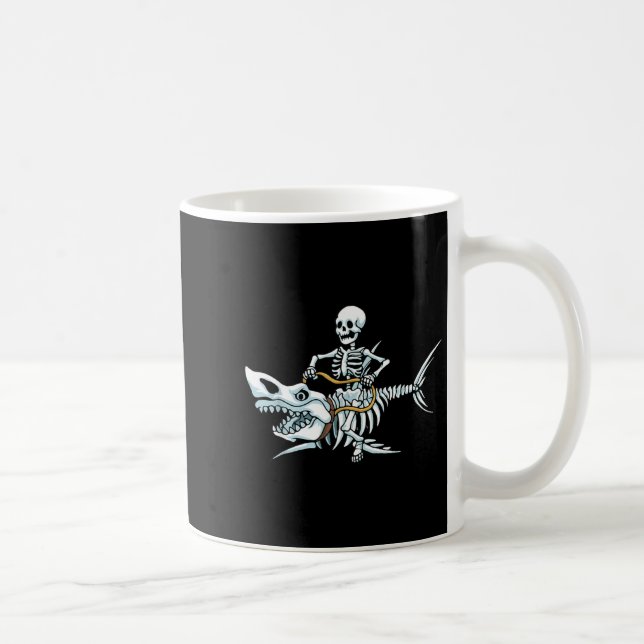 Mug Squelette de requin Halloween drôle Halloween (Droite)