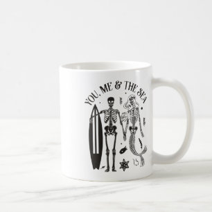 Mug Squelette de sirène couple surfant île vintage Bea