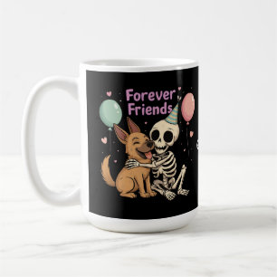 Mug Squelette Déplaisant mignon serrant le chien berge